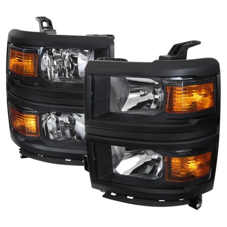 SPEC-D TUNING 14-15 Chevrolet Silverado Headlight- Black Version 2 2LH-SIV14JM-V2-RS